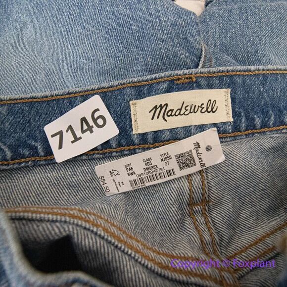 New! Madewell Relaxed Mid-Length Rigid Denim Shorts Brockport Wash size 27 - Picture 10 of 14